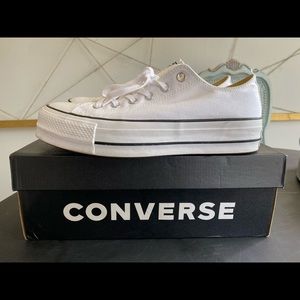 Women’s White Platform Converse Size 10 Worn Once